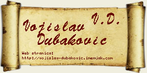 Vojislav Dubaković vizit kartica